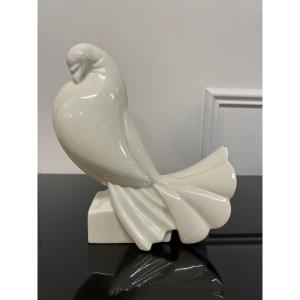 Jacques Adnet - Pigeon céramique craquelée art deco